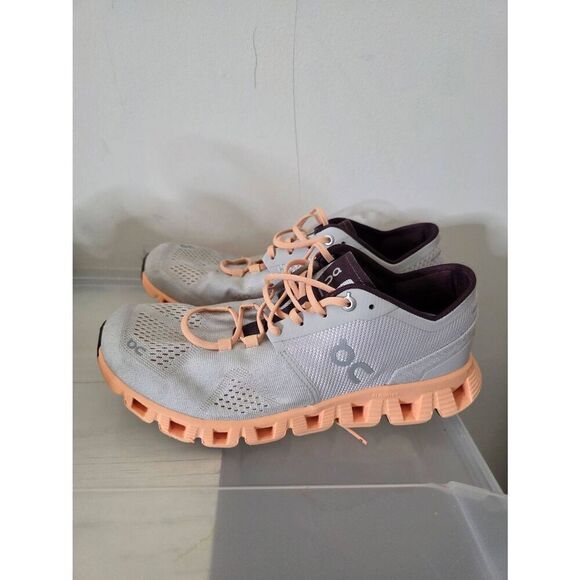 On Running Shoes - On Cloud X Silver Almond Mixed Sport Running Shoes W9